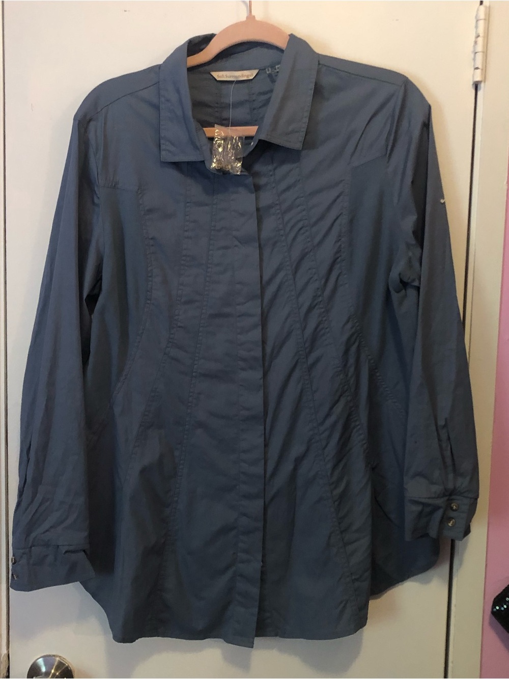 Soft Surroundings Women's Slate Blue Travel Shirt